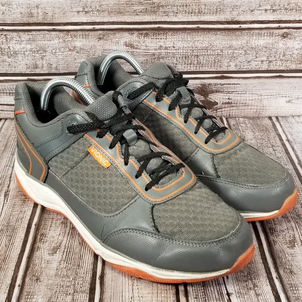 VIONIC ENDURANCE Men's 8 M Walking Athletic Shoes Sneakers Gray Lace Up